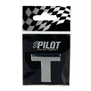 Pilot Tuning Project 3D letter T, chrome, 28mm - Car decal