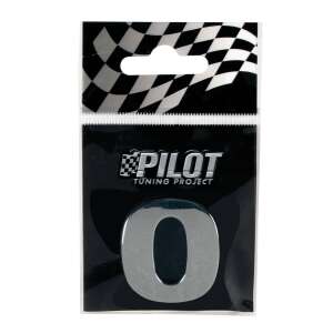 Pilot Tuning Project 3D Chrome Number 0 Car Sticker - Car decal