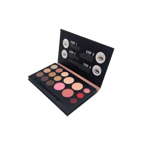 Miss Doozy The Essential Contour Eyeshadow Palette, 01, 16 shades, includes brush, for eyes, brows and face