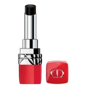 Dior Ultra Rouge Lipstick in 111 Night 47, black lipstick with silver and red packaging - Mouth