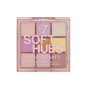 W7 Soft Hues Rose Quartz Lidschatten-Palette, 9 Farben, gepresste Pigmentpalette - W7