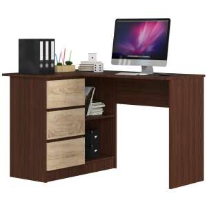 Sarok íróasztal - Akord Furniture - 124 cm - wenge / sonoma tölgy (bal) 65545824 Íróasztalok