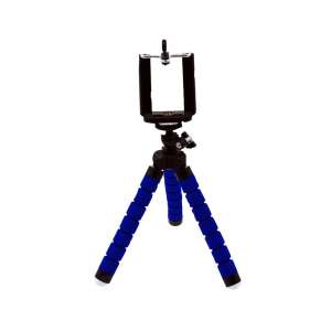 Nastaviteľný flexibilný statív pre telefón, GoPro, smartphone, tablet, fotoaparát, akčná kamera s otočnou hlavou, modrá
