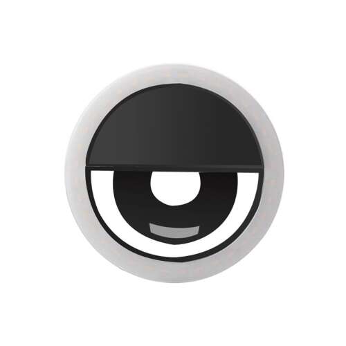 Uslion Selfie Ring Light, black model, front view