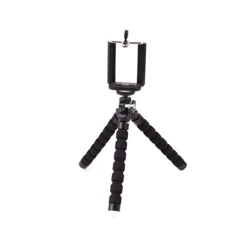 Black flexible tripod stand for smartphone, GoPro, camera, mirrorless