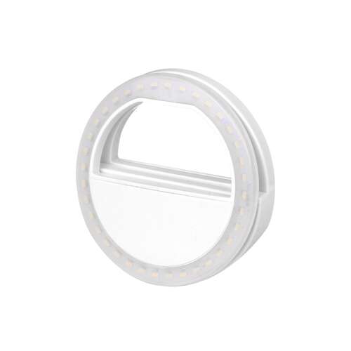 Envisage Selfie Ring Light pentru telefon și tabletă, alb, vedere laterală a luminii inelare