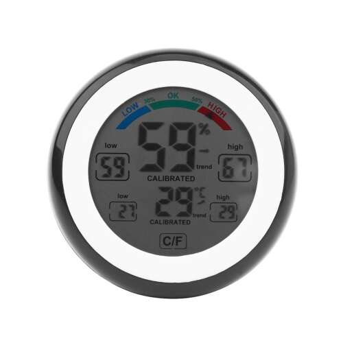 Digitálny kamerový teplomer a vlhkomer, profesionálny, vnútorná bezdrôtová meteostanica s magnetom, aplikovať na chladničku, čierna