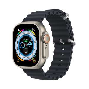 Pasek Dux Ducis OceanWave do Apple Watch w kolorze czarnym, widok z boku - Pasek do inteligentnego zegarka
