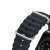 Dux Ducis OceanWave Apple Watch band in black, close-up view of the strap and buckle