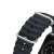 Dux Ducis OceanWave Apple Watch band in black, close-up of the buckle