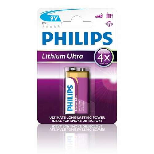 Philips Lítium 9V elem Lithium Ultra 1db  (6FR61LB1A/10) 65560127