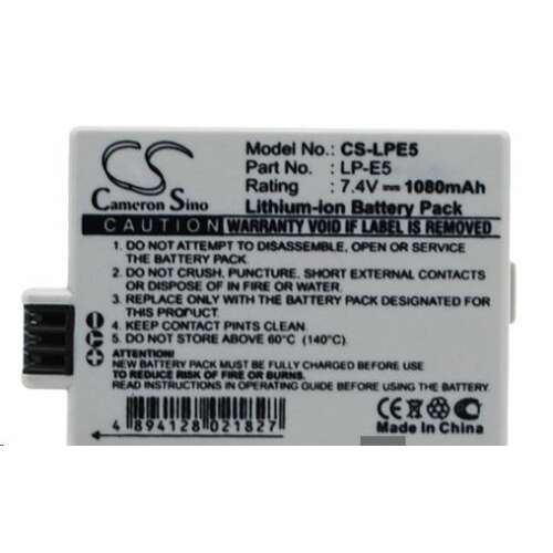 Camcron Sino LP-E5 Akkumulátor - Canon EOS - 7.4V 1080mAh 65560145