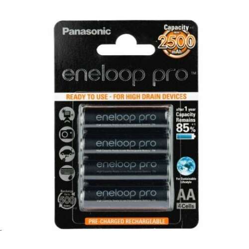 Panasonic Eneloop Pro 1.2V AA 2500mAh akku (4db)  (BK-3HCDE/4BE) 65563886