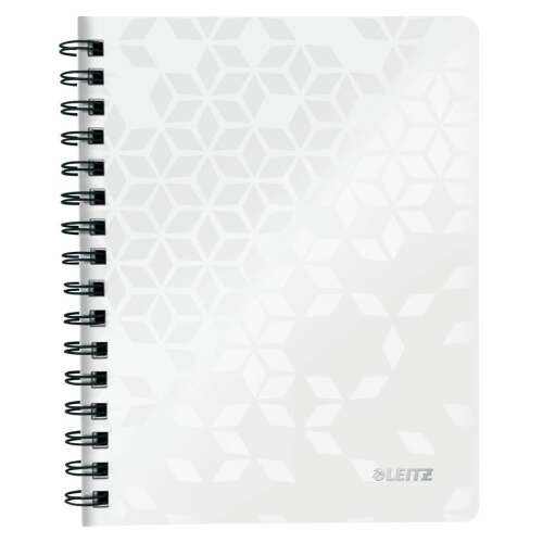Leitz WOW A5 spiral notebook, white, gridded