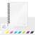 Leitz WOW A5 spiral notebook, white, gridded, showing color options
