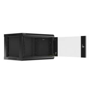 Lanberg 6U 19 inch wall mount server rack cabinet, black, with glass door - Rack Cabinet
