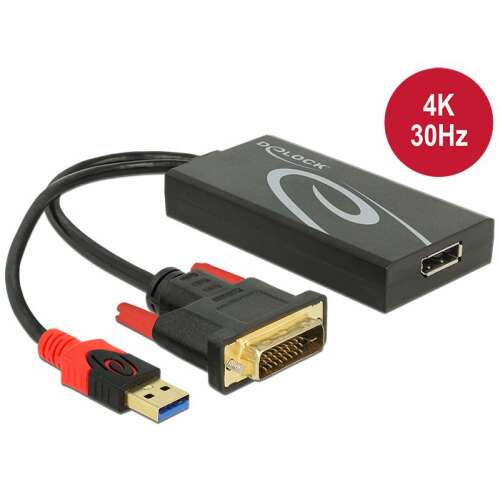 Delock 62596 DVI priključak > Displayport adapter, crni 94798877