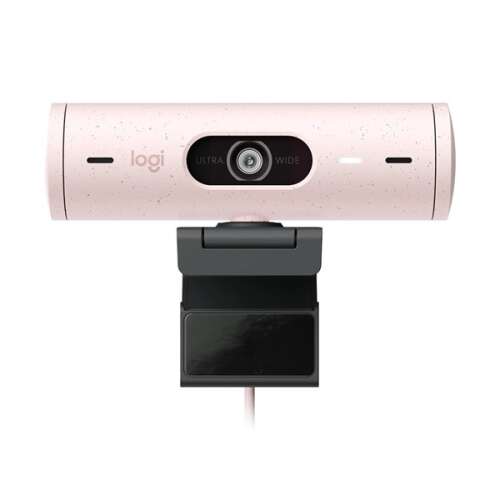 Webcam Logitech Brio 500, roz, 1080p HD, cu microfon