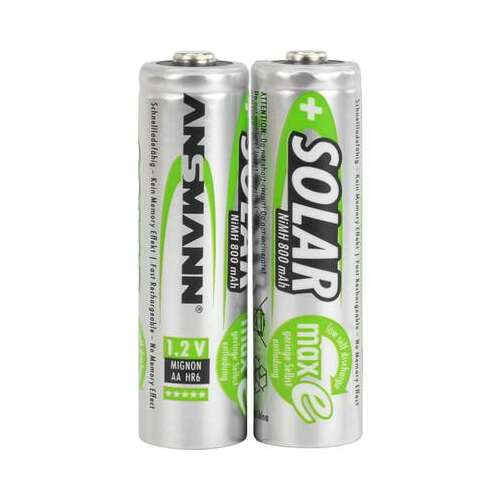 2 db Ansmann Solar maxE AA NiMH újratölthető elem, 800 mAh