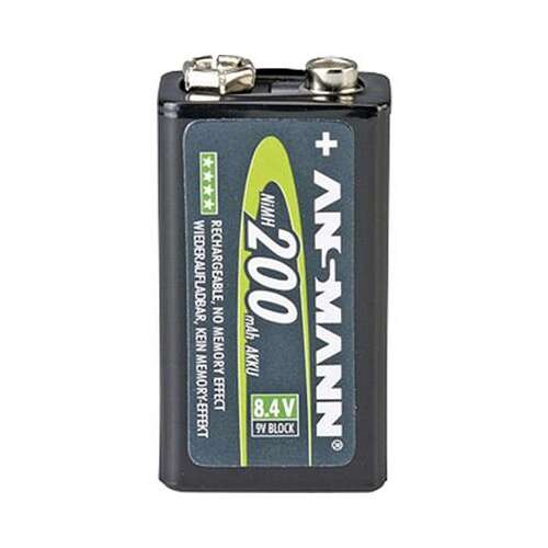 Ansmann maxE 9V újratölthető akkumulátor, 200 mAh, NiMH, 8.4V, E Block