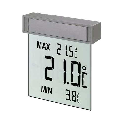 Digitales Fensterthermometer TFA 30.1025, zeigt die aktuelle, maximale und minimale Temperatur an