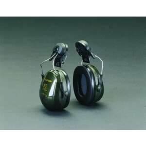 Cască de protecție auditivă 3M Peltor Optime II H520P3E, verde, reducere a zgomotului de 30 dB, pentru montare pe cască - Echipament de protecție