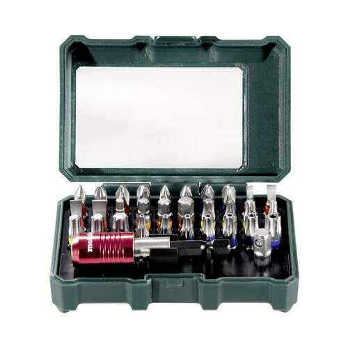 Metabo 32 piece bit set with color-coded screw heads, 626700000