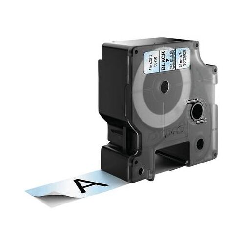Casetă bandă etichetare DYMO D1 24mm Transparent/Negru imprimând 'A'