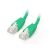 Close-up of Equip 625442 green CAT6 U/UTP 3m patch cable connectors