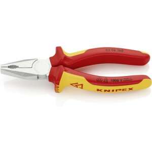 Knipex 03 06 160 kombinierte Zange, 160 mm, rot-gelbe Griffe, 1000V isoliert - Knipex