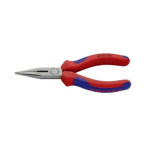 Knipex 25 02 140 hosszú orrú fogó vágóéllel, 140 mm, piros és kék nyelekkel
