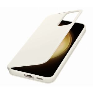 Samsung Galaxy S23+ Cream Smart View Wallet Case with Open Cover - Samsung Phone Case