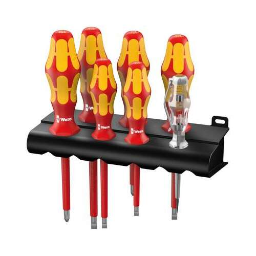 Wera VDE Screwdriver Set, 7 piece, with rack, insulated, for electrical work