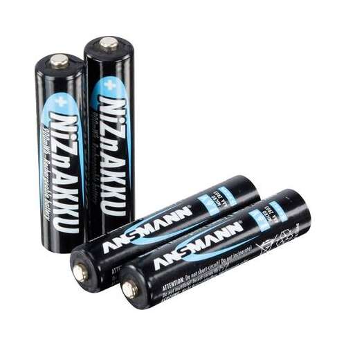 Ansmann HR03 NiZn wiederaufladbare Batterien, 4er Pack, AAA Größe