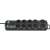 Brennenstuhl 10-outlet power strip with 2 switches, black