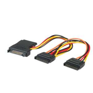 Secomp Internal Y-Power Cable, SATA to 3x, SATA 0,3 M 91729494 
