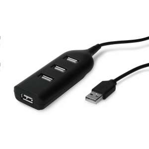 Digitus USB 2.0 Hub 4-portowy, czarny, prędkość transferu danych 480 Mb/s, kabel 30 cm - Koncentrator USB