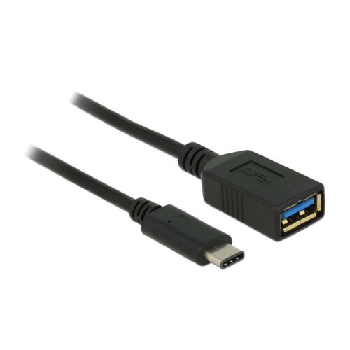 Delock 65634 USB Type-C (USB-C) apa > USB Type A anya 15 cm fekete 130194022 - USB átalakító