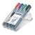 STAEDTLER Lumocolor 352 permanent marker set, 4 assorted colors, angled view