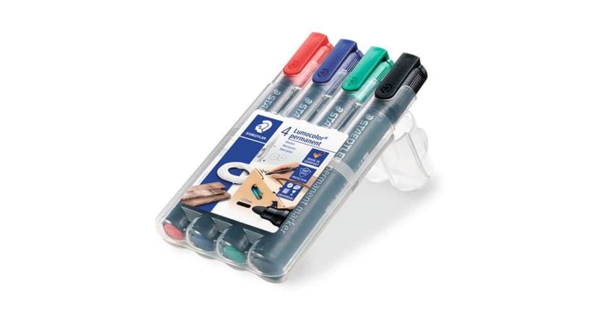 STAEDTLER "Lumocolor 352" alcohol marker 2 mm conical 4 assorted colors (352 WP4) 82370198