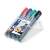STAEDTLER Lumocolor 352 permanent marker set, 4 assorted colors, angled view
