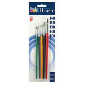 ICO Creative Kids 2-4-6-8-10 size paintbrush set, 5 brushes in a pack, pony hair, wooden handle - Paintbrush