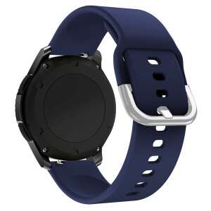 Dark blue silicone watch strap for 22mm watches, compatible with TYS smartwatches - Smart watch strap