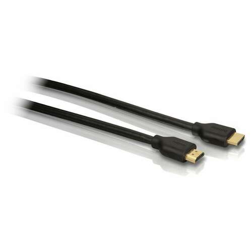 Philips 1.8m HDMI-HDMI kábel, fekete, nagy sebességű, aranyozott csatlakozókkal