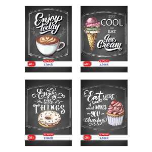 Caiet Herlitz A5 Blackboard cu modele de cafea, înghețată, gogoși și brioșe - Herlitz Caiete
