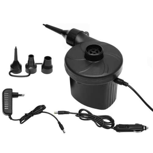 Pompa aer electrica pentru saltele, piscina, 50 W, 220-240V/12V, 3 conectori, Trizand