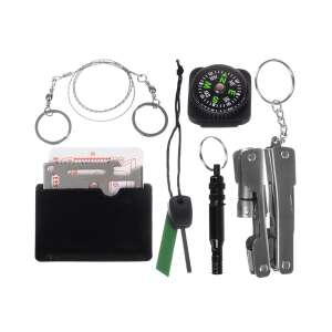 Setul de supraviețuire <product_name> 7 în 1 cu busolă, ferăstrău, carte de supraviețuire, fluier și multitool - Malatec