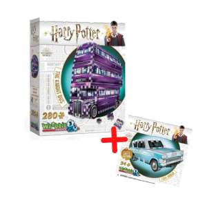 Puzzle 3D Harry Potter-Autobuzul Salvator din 280 piese + cadou Wrebbit
