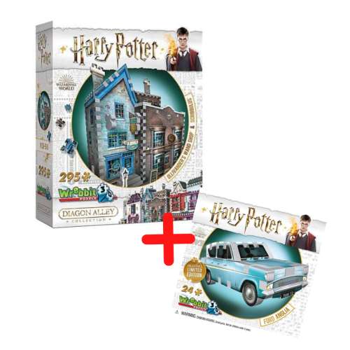 Puzzle 3D Harry Potter-Ollivander's Wand Shop din 295 piese+ cadou Wrebbit 31779571