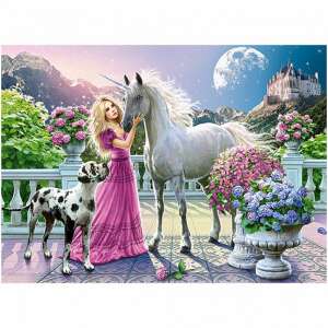 Castorland My Friend Unicorn 300 piece jigsaw puzzle, featuring a girl with a unicorn and a dog - Puzzle